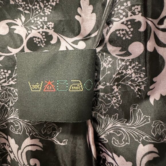 Black Casual Jacket Womans Size Small Full Zip Hidden Hood Elastic Waist - Picture 9 of 11